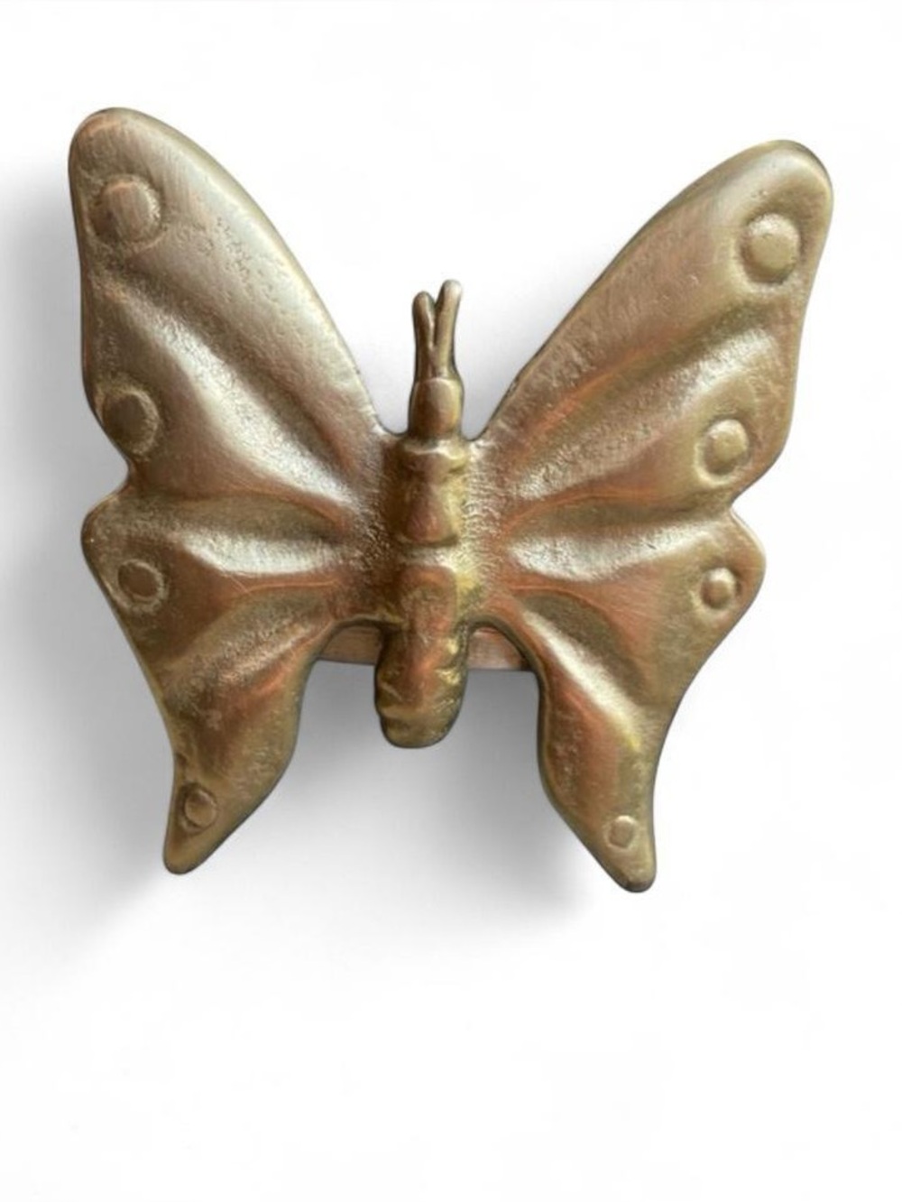 Vintage Brass Whimsical Butterfly Napkin Holder Ring Shiny Gold Tone